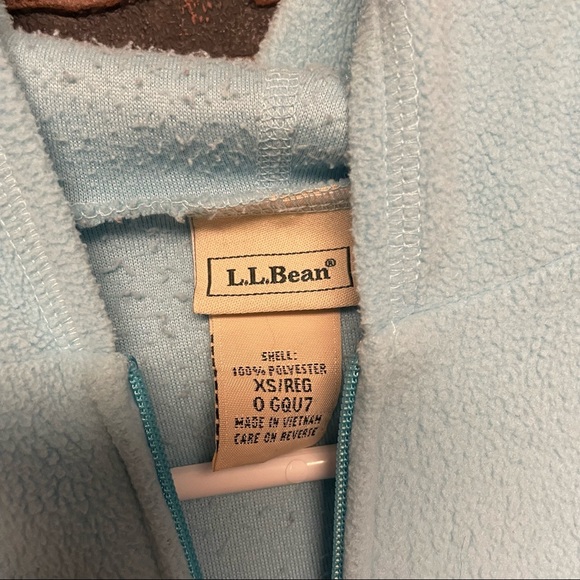 L.L. Bean Light Blue Fleece Zip Up Sweatshirt Size XS - Picture 3 of 5